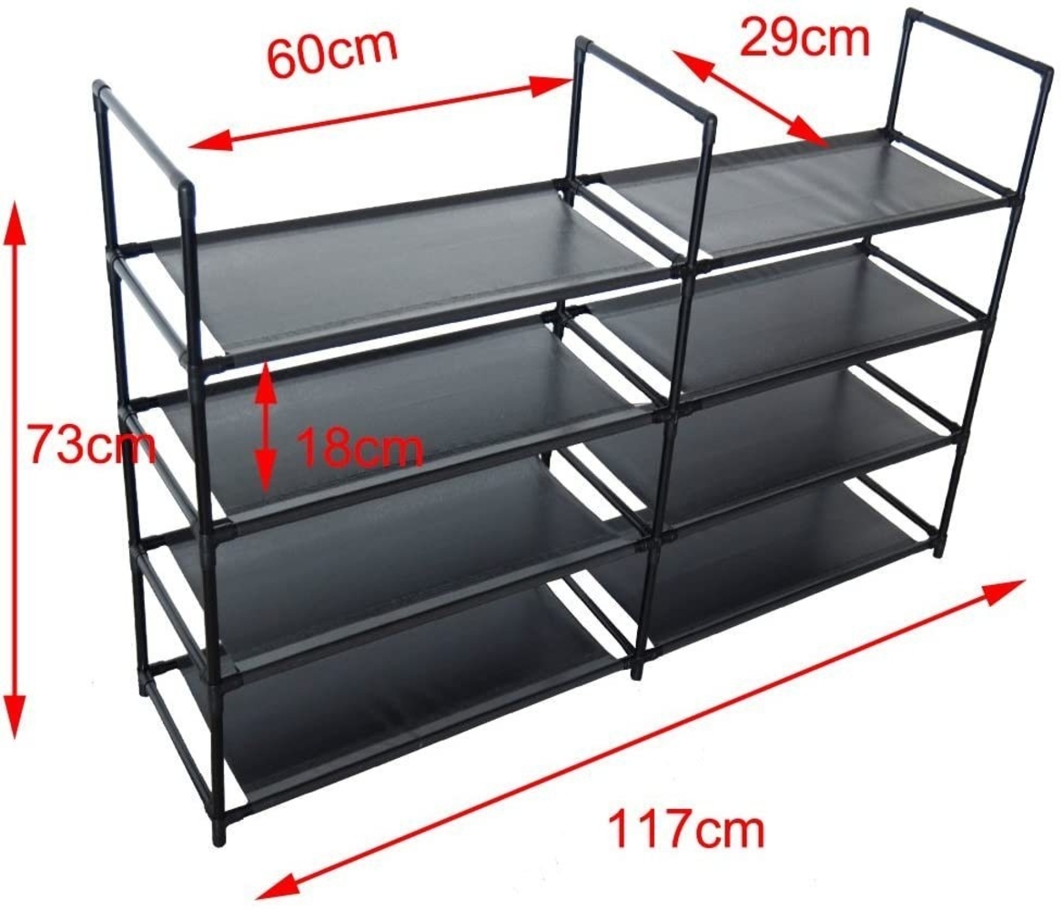 Natsen Schuhregal, Schuhständer Schuhablage Schuhschrank mit 4/8 Ebene (Schwarz, 8 Ablagen) Bild 1