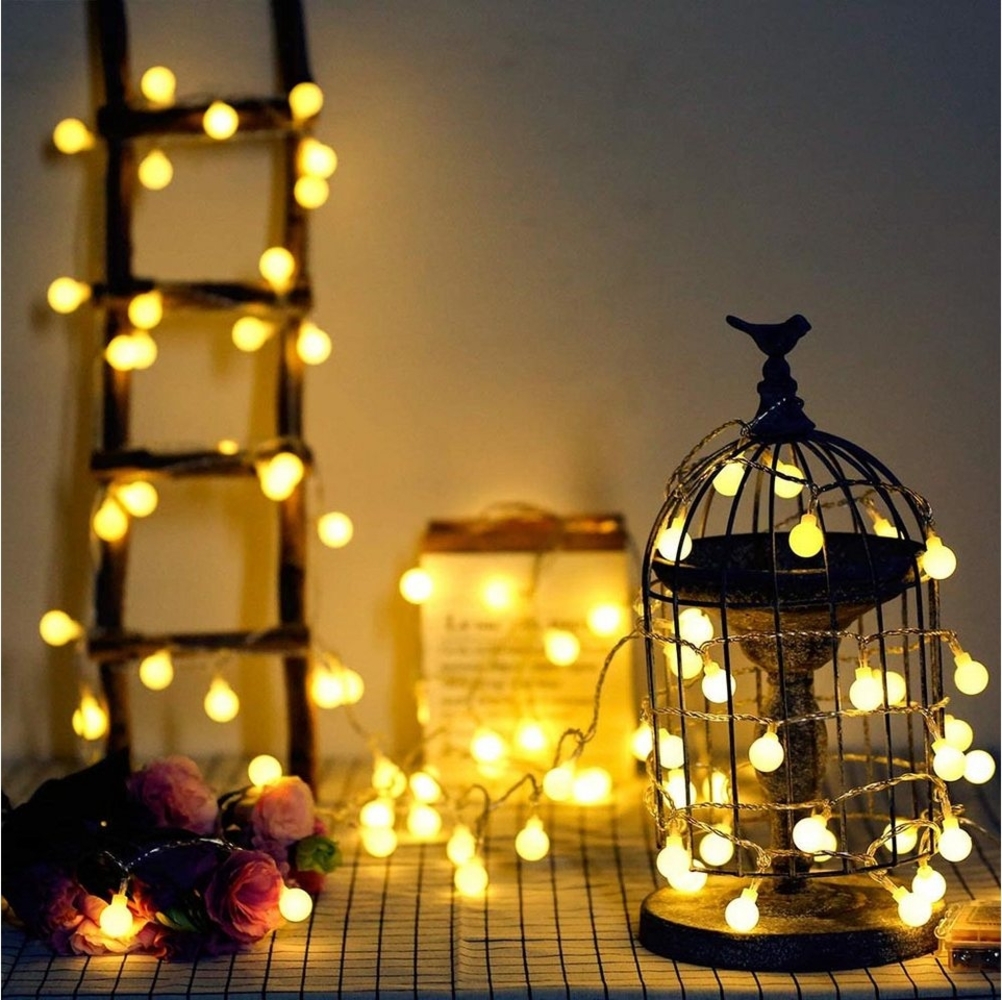 Qualra LED-Lichterkette Lichterkette Außen 20/40LED 3/6M Kugel Außenlichterkette, Batteriebetrieben für Indoor Outdoor Partys Wanddekoration Bild 1