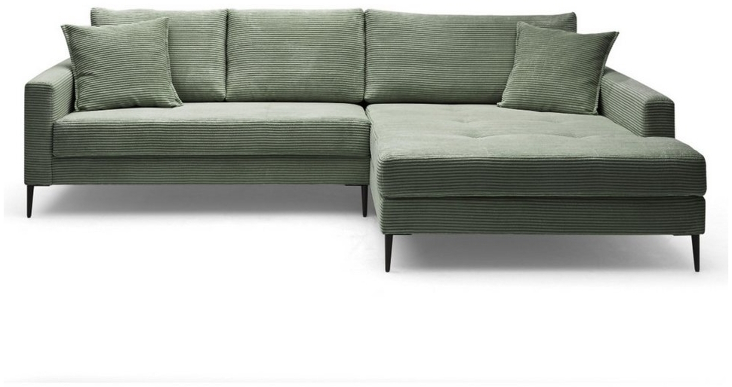 Liadomo Ecksofa Hilary, Cordbezug, verschiedene Farben, Ottomane links oder rechts, Kissen Bild 1