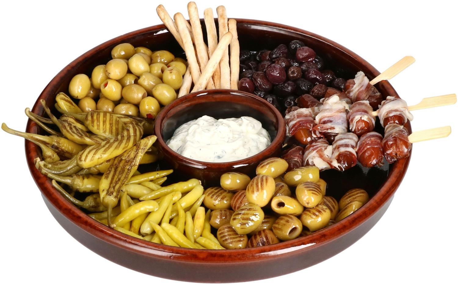 Juego Tapas Schale Ø33,5cm Ton Cazuela groß Dipschälchen Antipasti Fingerfood Bild 1