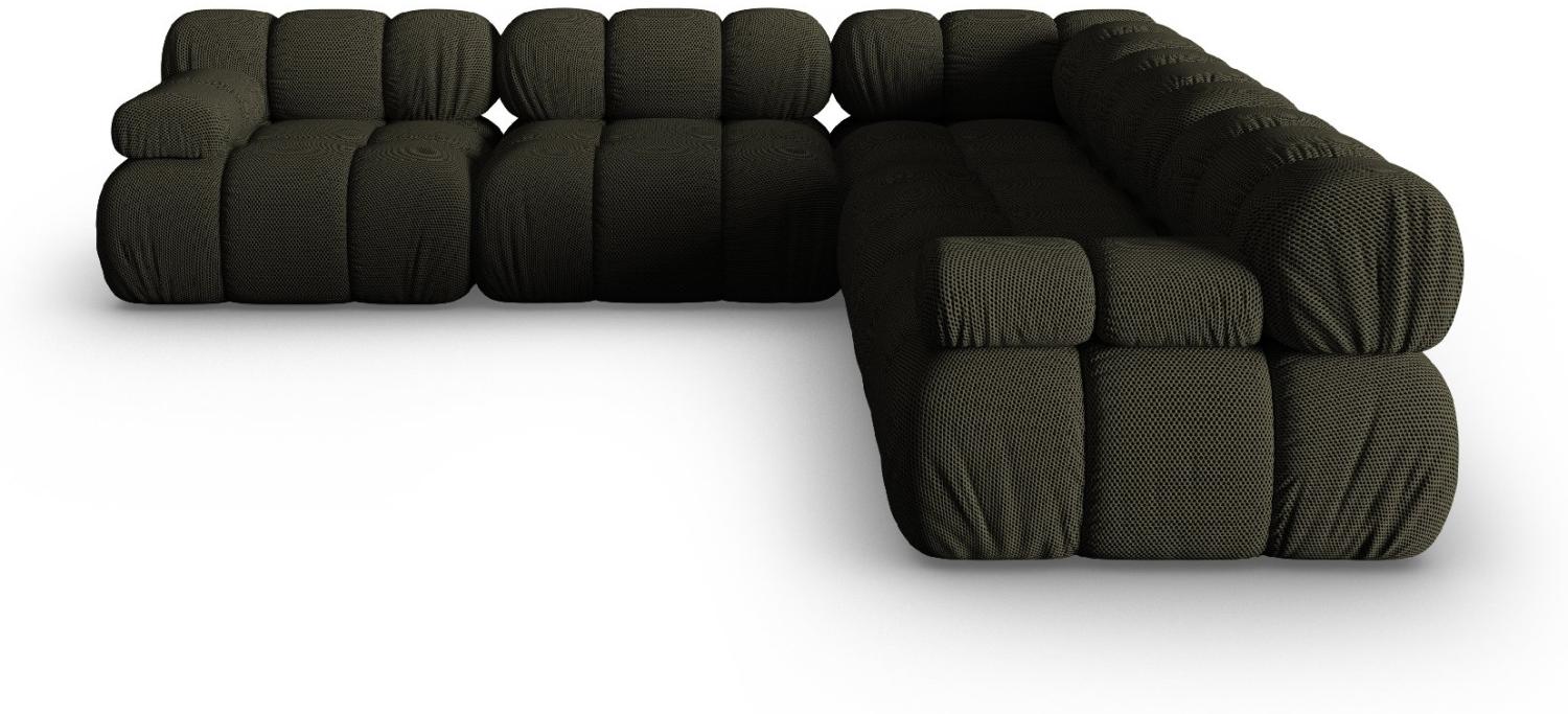 Micadoni Symmetrisches Ecksofa Bellis 5-Sitzer 3D-Stoff Amazonas Grün Bild 1