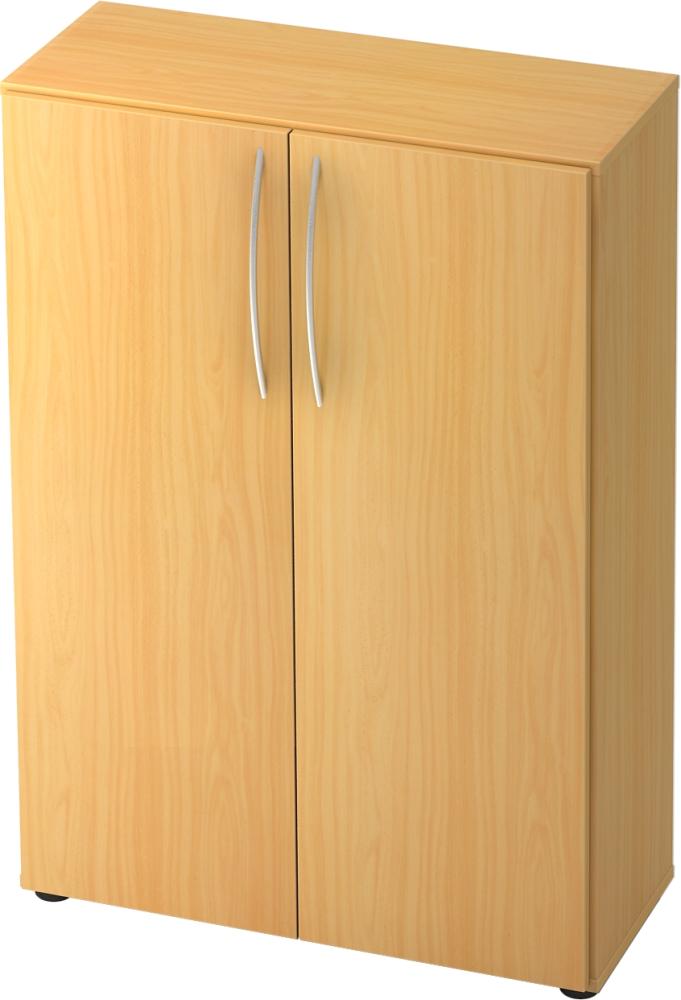 bümö Mehrzweckschrank 80cm breit, Aktenschrank o. Schuhschrank klein, Schrank mit Regal, Kommode in Buche aus Holz, Vorratsschrank & Haushaltsschrank mit Metallgriffen, 4550-6-6-BM Bild 1