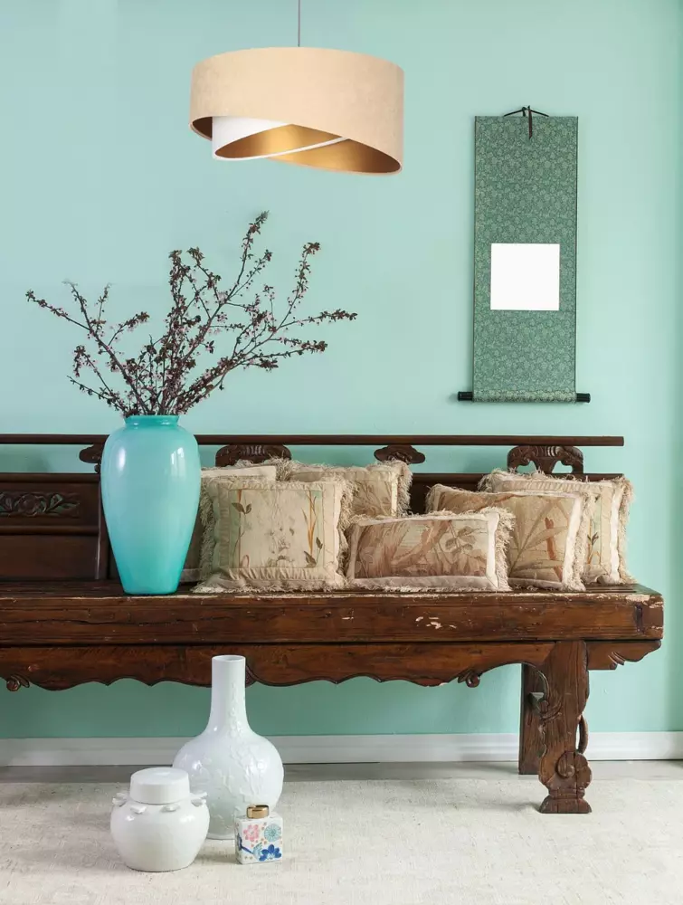 BPS Koncept 060-018 Hängeleuchte Galaxy beige, weiß, gold 1 x E27 Ø 50cm H:105cm dimmbar Bild 1