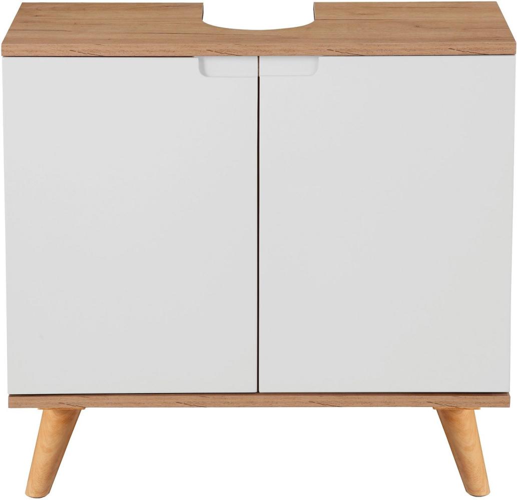 andas Waschbeckenunterschrank Lund Badunterschrank für wandhängende Waschbecken WC Unterschrank Badezimmerschrank WBU Breite 65cm mit Siphonausschnitt Badschrank Bild 1