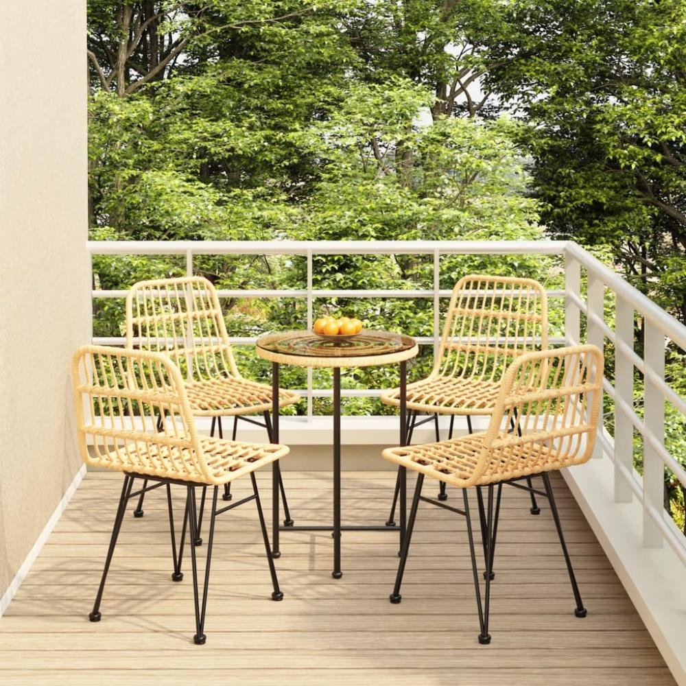 vidaXL 5-tlg. Garten-Essgruppe Poly Rattan 3157839 Bild 1