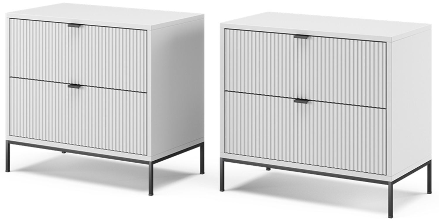 Nachttische Eliza Weiß 2er Set Vicco Bild 1