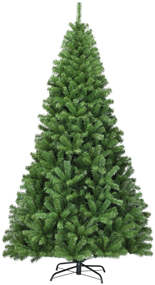 Weihnachtsbaum 225 cm Künstlicher Tannenbaum mit Klappsystem 1346 Spitzen PVC Grün Bild 1