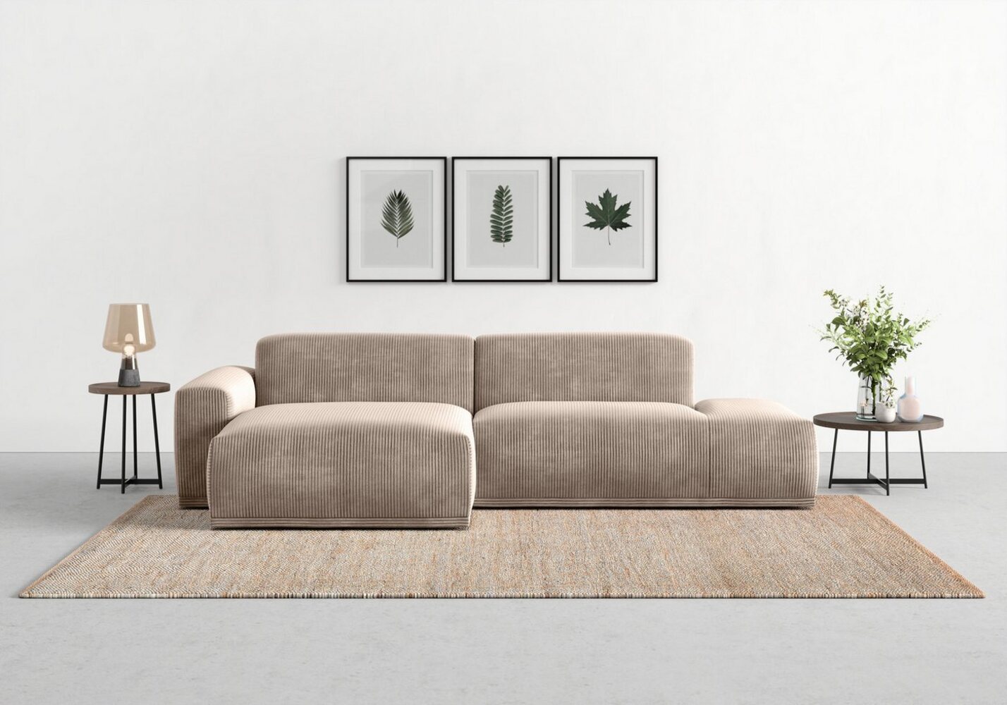 TRENDMANUFAKTUR Ecksofa Braga, mit hochwertigem Kaltschaum, L-Form, in Cord erhältlich, 2 Teile, modernes Sofa, Couch mit hohem Sitzkomfort, 275/72/160 cm (B/H/T) Bild 1