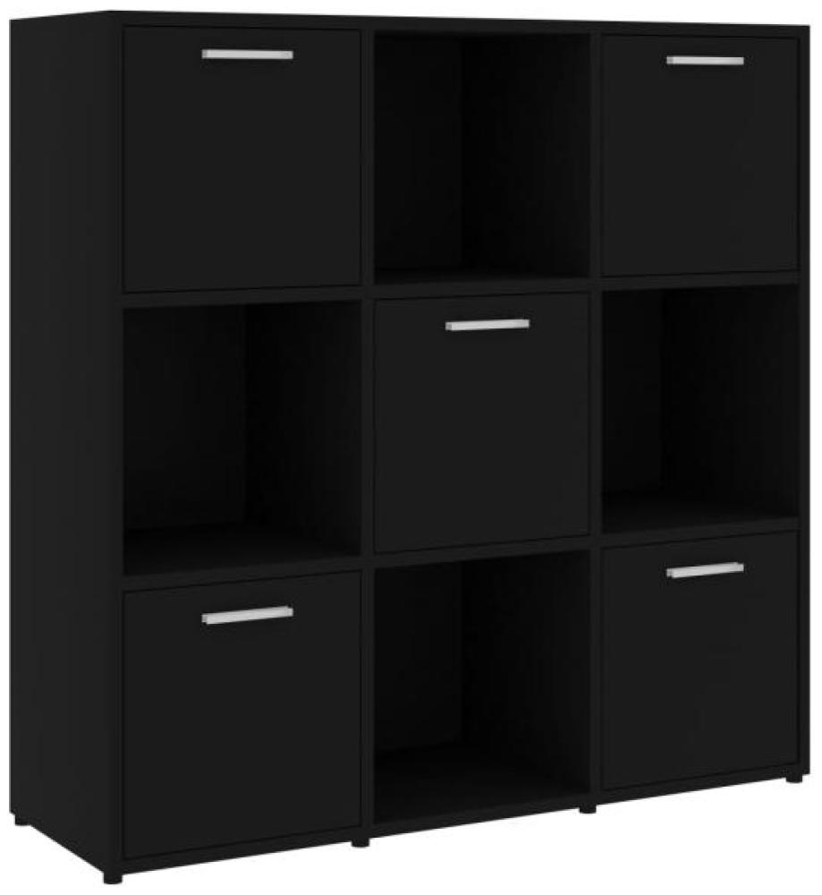 vidaXL Bücherregal Schwarz 90x30x90 cm Holzwerkstoff 802931 Bild 1