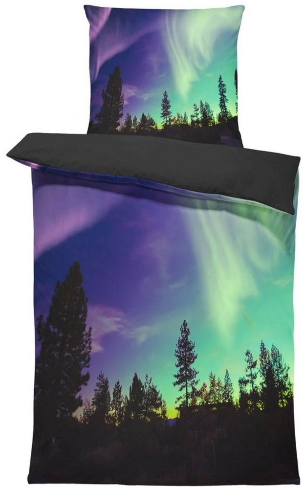 One Home Bettwäsche Polarlichter, Mikrofaser, 2 teilig, Nordlichter Wende Bild 1