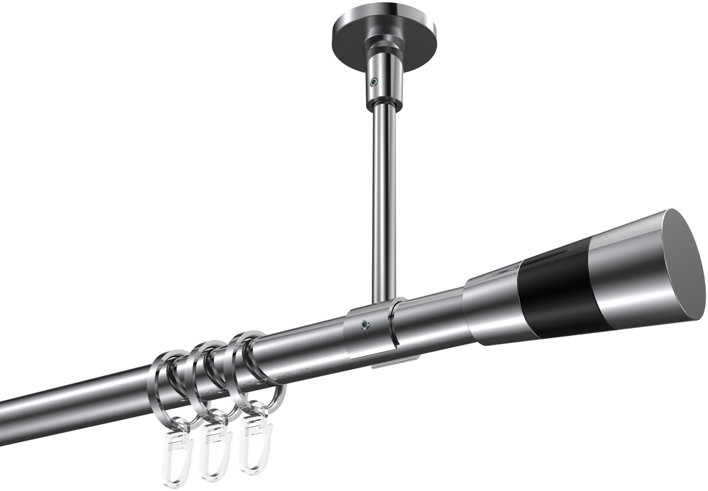 Gardinenstangen-Set Sonette Tanara 320 cm (geteilt in 2 x 160 cm), 1-läufig, 20 mm Ø Chrom Bild 1