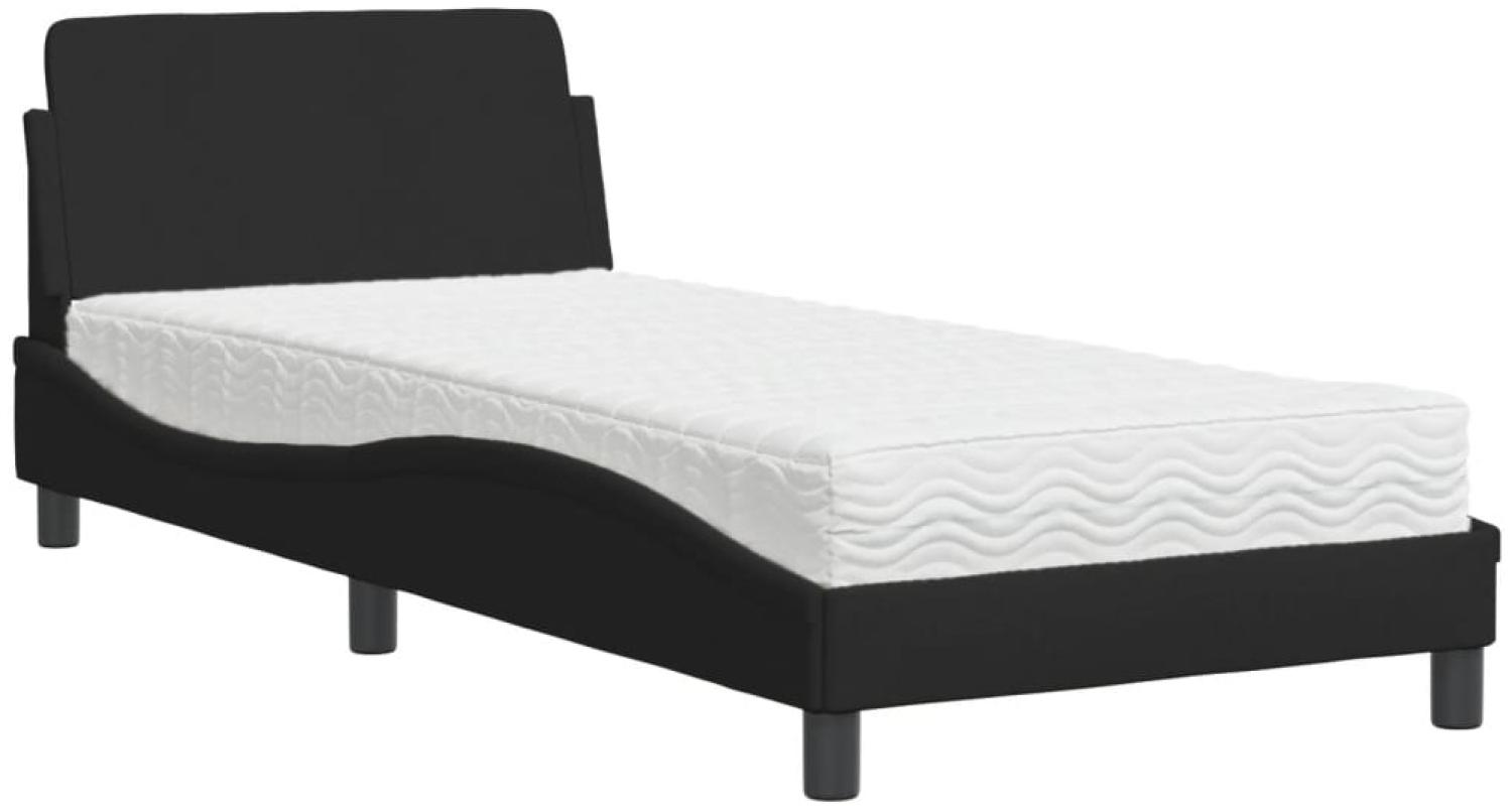 vidaXL Bett mit Matratze "Dover" Schwarz 90x200 cm Stoff 3208326 Bild 1