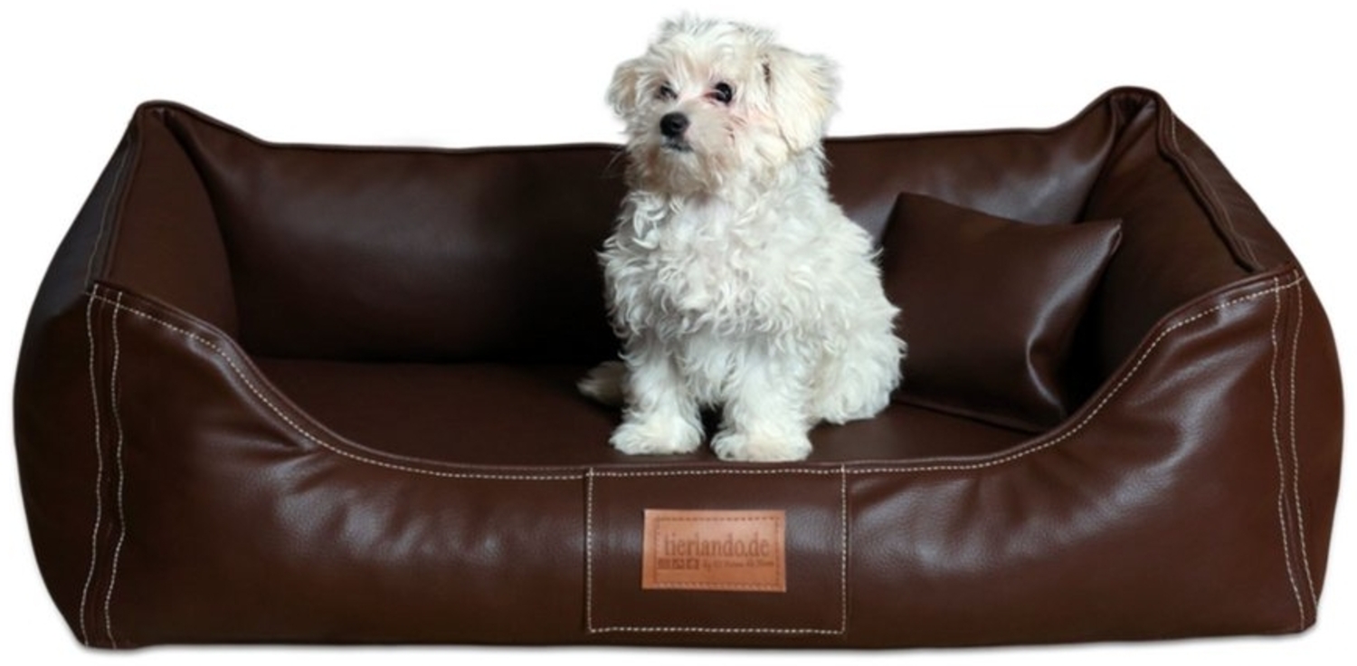 tierlando® Tierbett tierlando® Orthopädisches Hundebett Maddox Kunstleder Hundesofa Mittel Bild 1