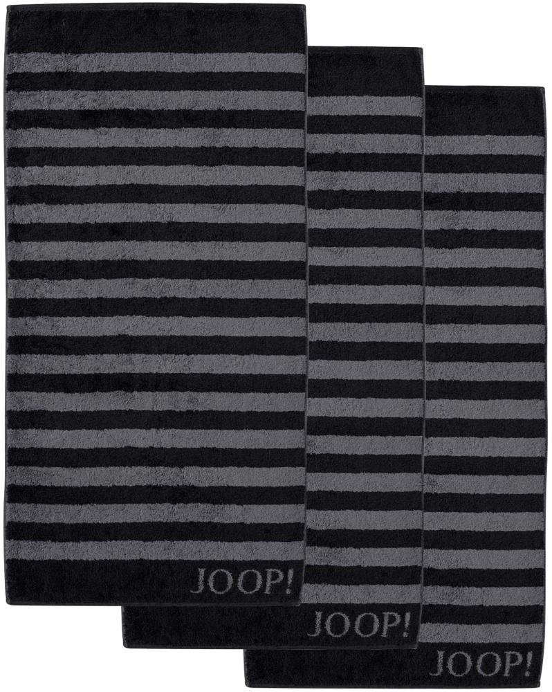 JOOP! Handtuch, 3er Pack - Classic Stripes, Walkfrottier, gestreift Schwarz 50x100cm Bild 1