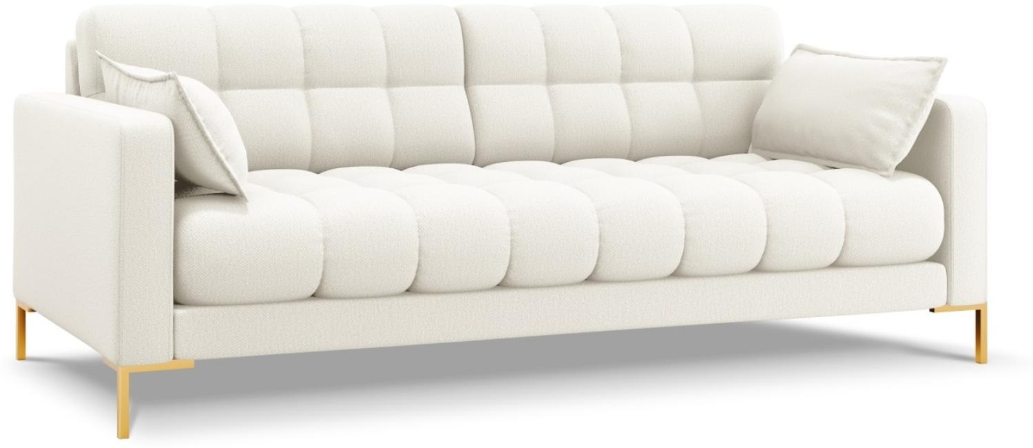 Micadoni 3-Sitzer Sofa Mamaia | Bezug Light Beige | Beinfarbe Gold Metal Bild 1