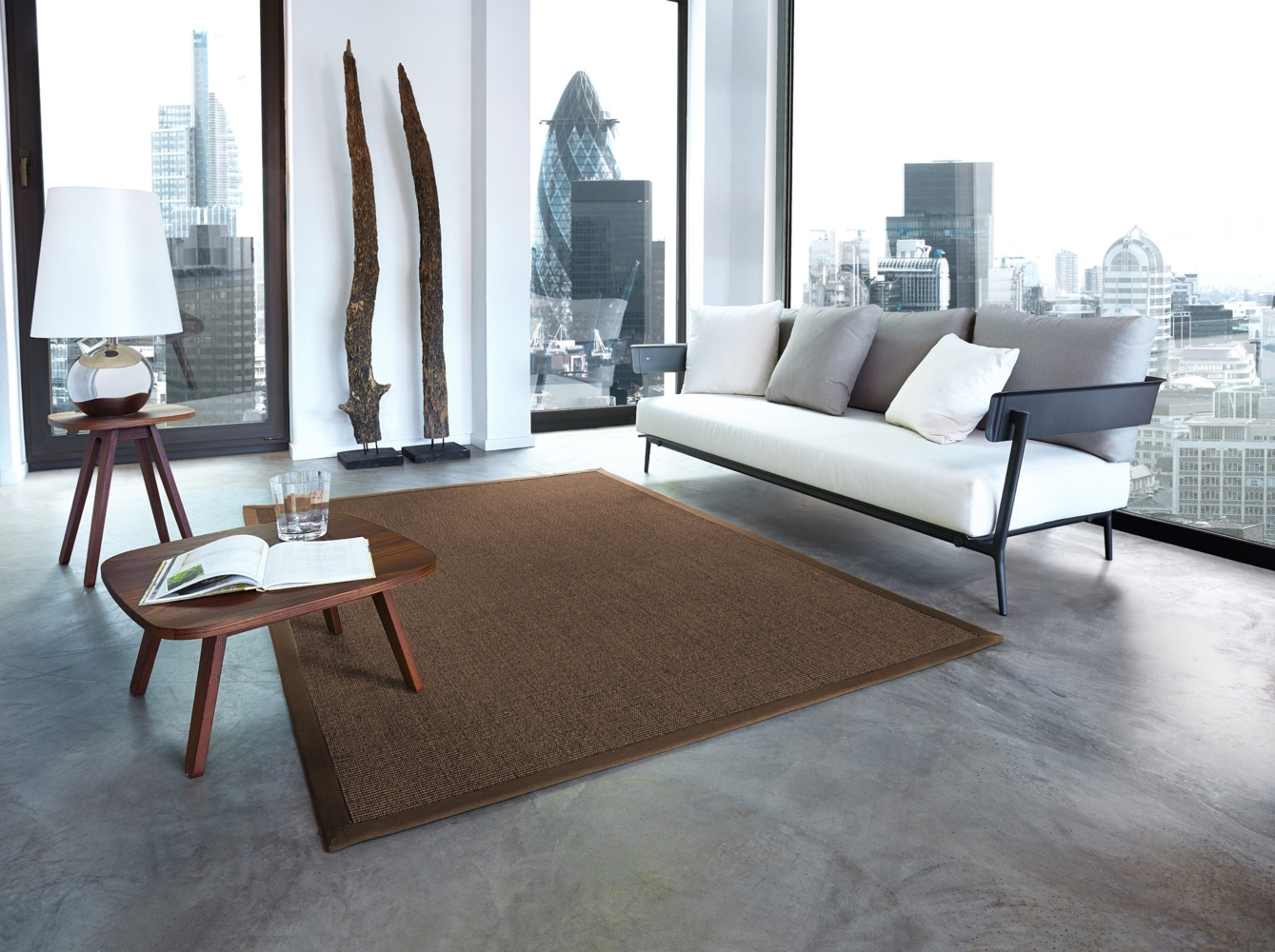 Sisal Premium Teppich ASTRA Manaus kaffee/graphit 300x300cm Bild 1