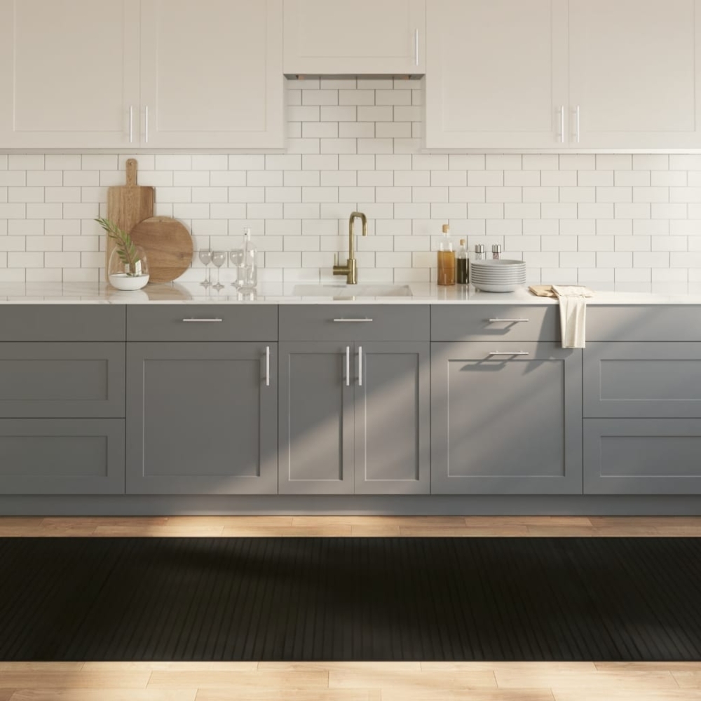 vidaXL Teppich Rechteckig Schwarz 100x300 cm Bambus 376948 Bild 1