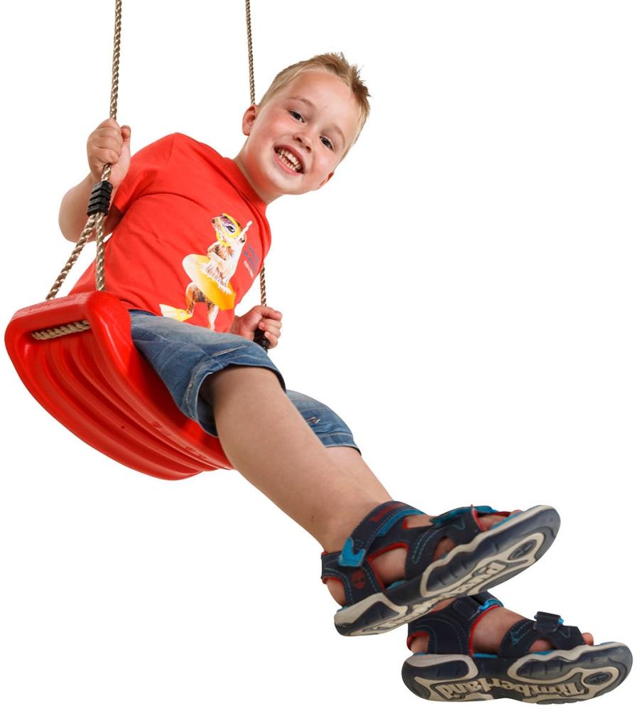 Kunststoff-Schaukelbrett rot - Schaukelsitz mit PH-Seilen Bild 1