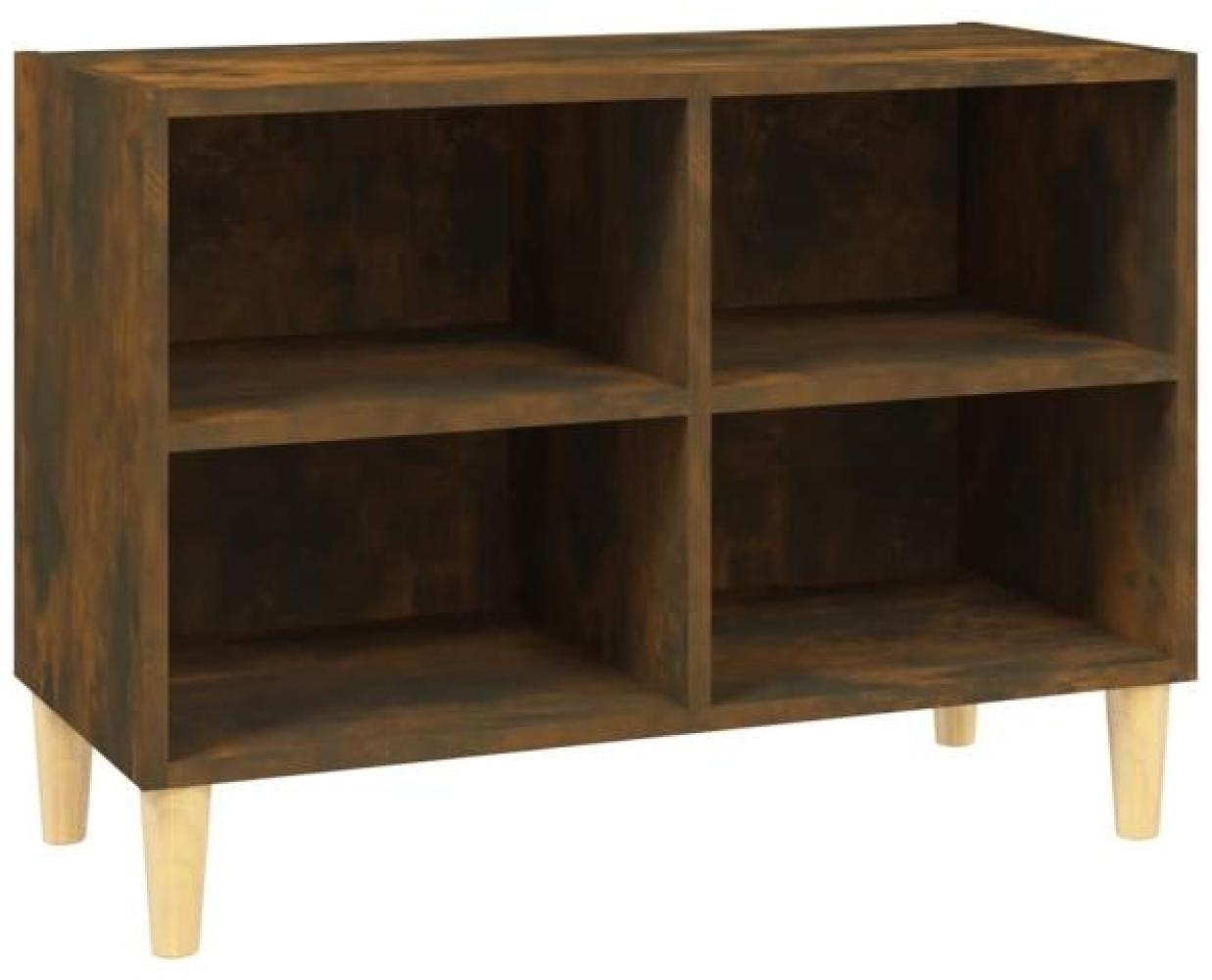 vidaXL TV-Schrank mit Massivholz-Beinen Räuchereiche 69,5x30x50 cm 813146 Bild 1