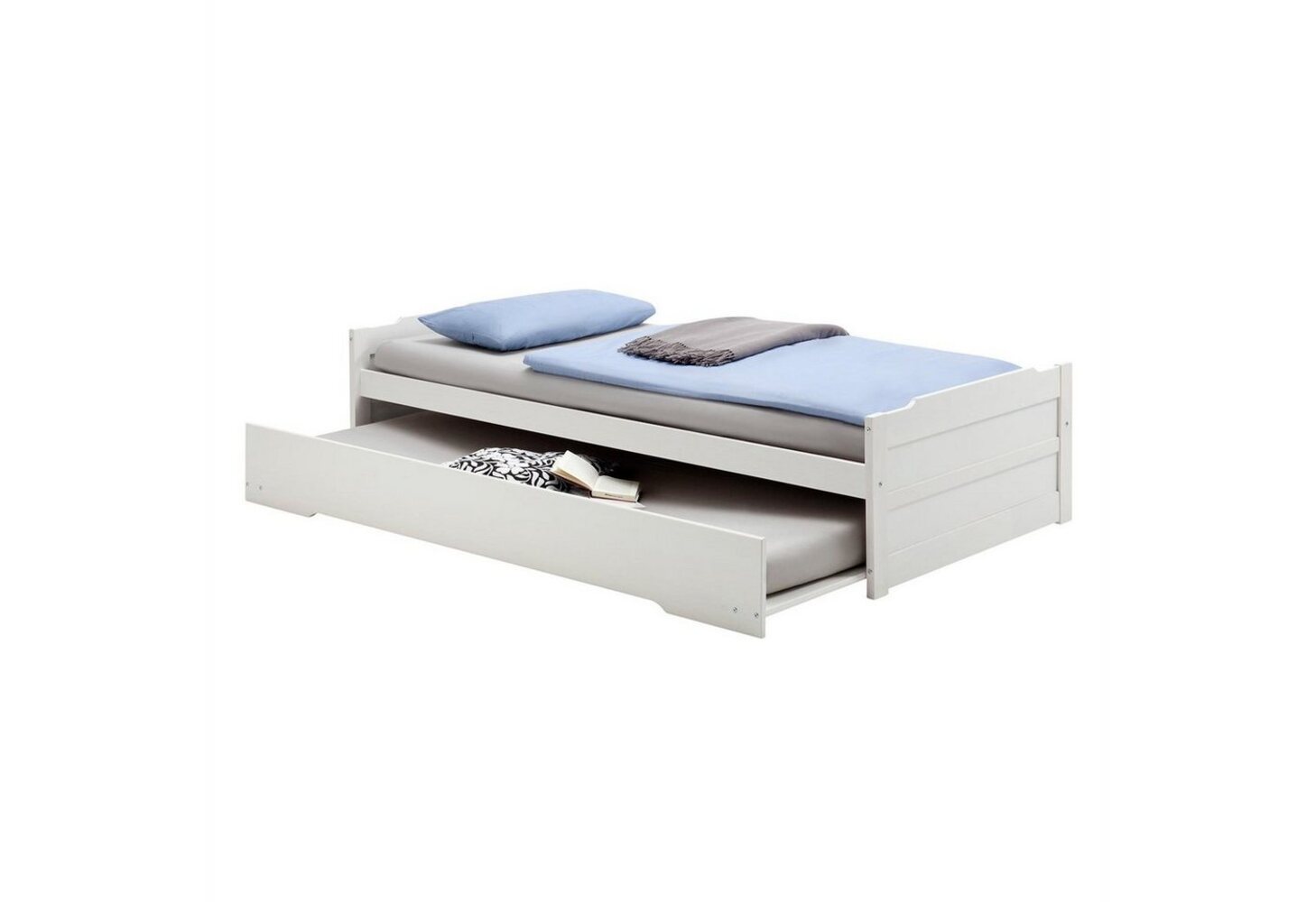 IDIMEX Funktionsbett LORENA, Jugendbett Tandembett aus Kiefer mit Auszugsbett weiss Bild 1