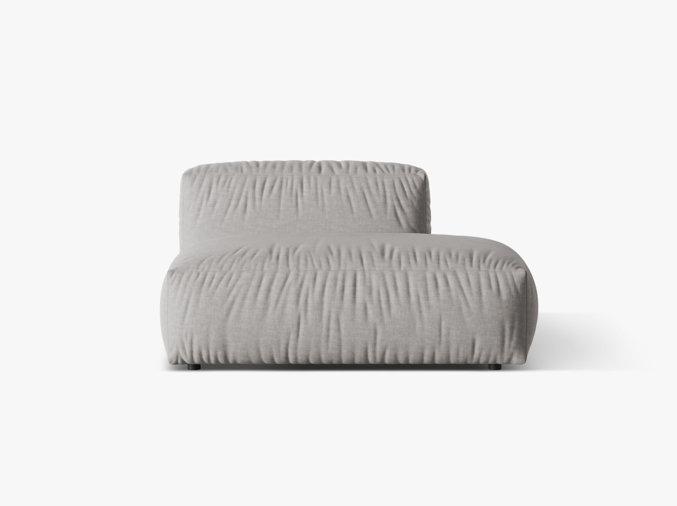 Micadoni Ecksofa-Modul Martina 1-Sitzer Strukturierter Stoff Hellgrau Rechts Bild 1
