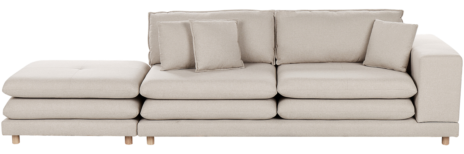 2-Sitzer Sofa Stoff beige mit Ottomane HEDEN Bild 1