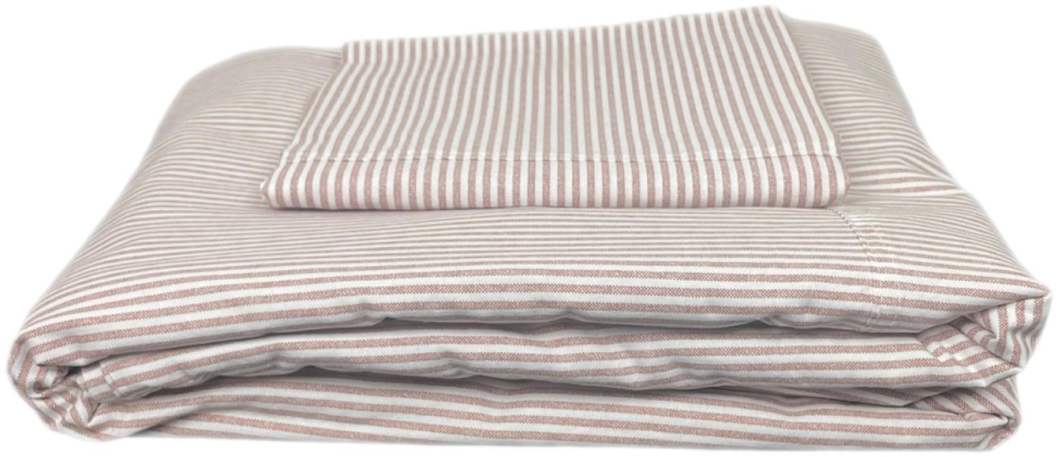 Town & Country Newport Bettbezug - 140 x 220 cm - Stripe - Rosewood Bild 1