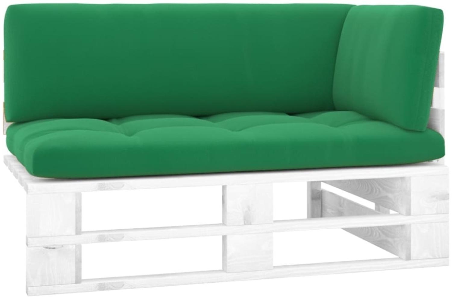 vidaXL Outdoor-Ecksofa Paletten Kiefernholz Imprägniert Weiß 3066570 Bild 1