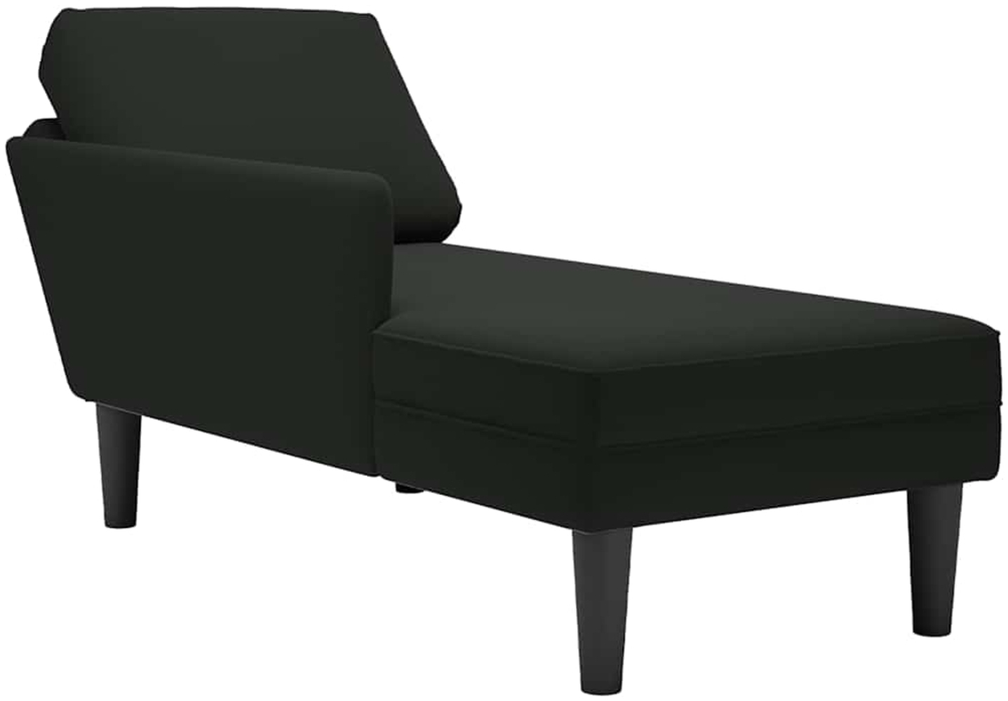 vidaXL Chaiselongue mit Kissen und Rechter Armlehne Schwarz Samt 4009812 Bild 1