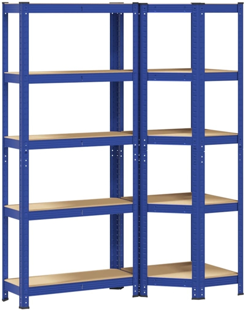 vidaXL Regal-Set 5 Böden 2-tlg. Blau Stahl & Holzwerkstoff 3307619 Bild 1
