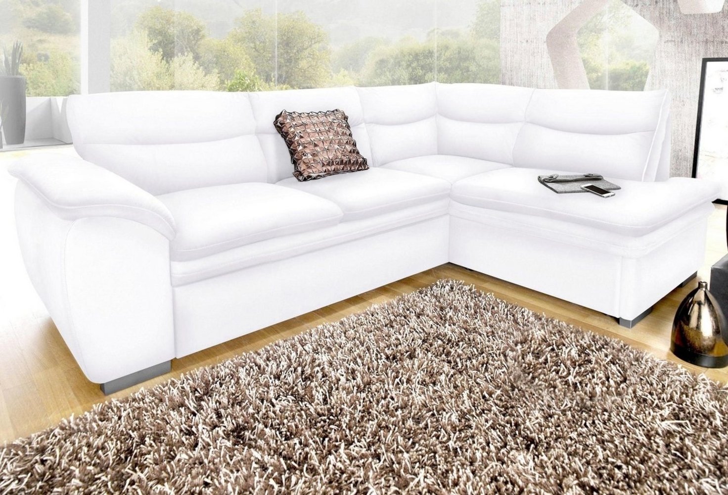 COTTA Ecksofa Leandra L-Form, wahlweise mit Bettfunktion & Bettkasten Bild 1