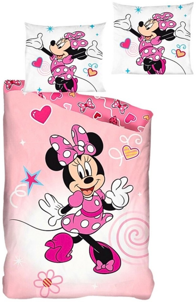 Disney Minnie Mouse Kinderbettwäsche Minnie Maus, Baumwolle, 2 teilig, Mädchen Wendebettwäsche 135-140 x 200 cm Bild 1