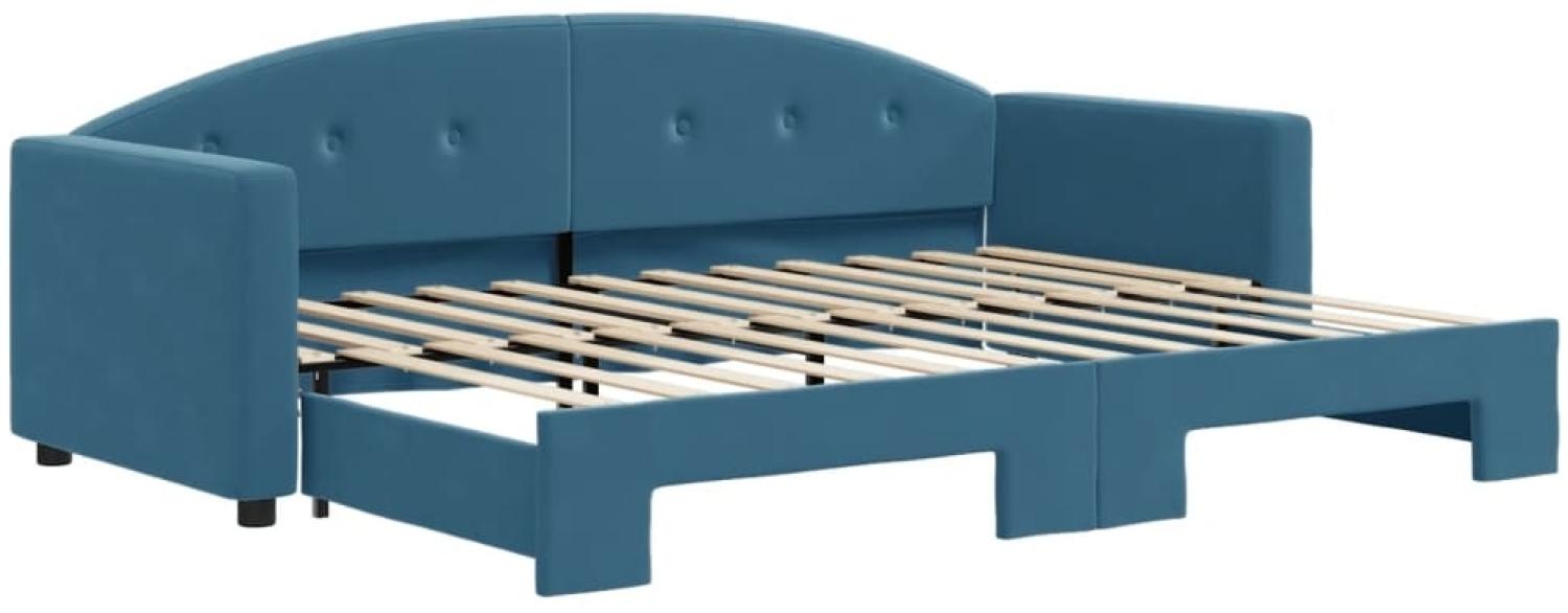 vidaXL Tagesbett Ausziehbar Blau 80x200 cm Samt 3197293 Bild 1