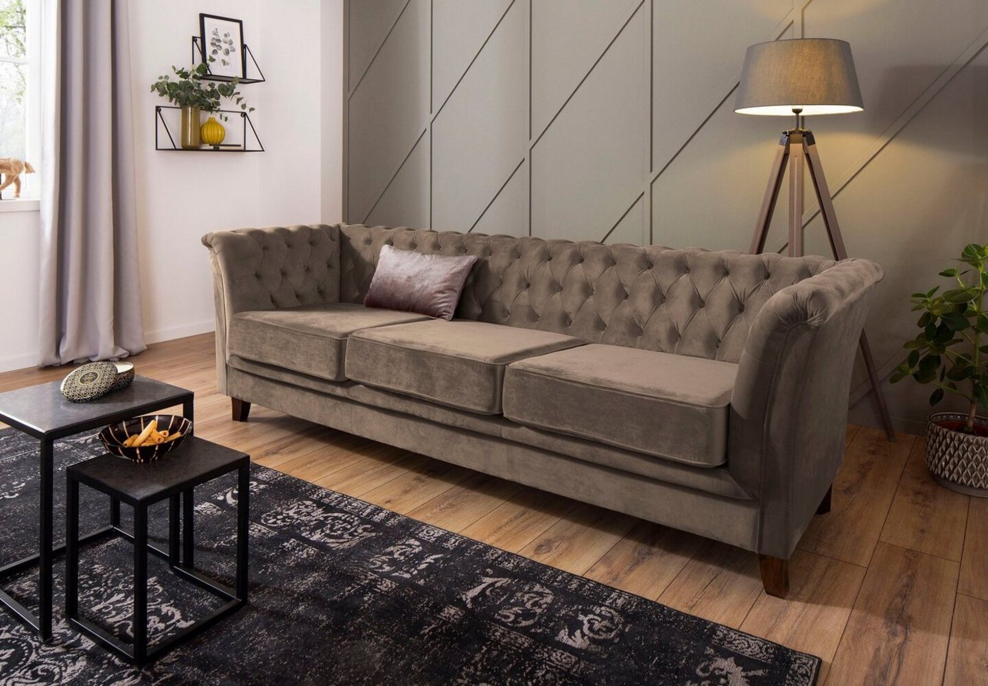 Home affaire Chesterfield-Sofa Dover, aufwändige Knopfheftung in Chesterfield-Optik Bild 1