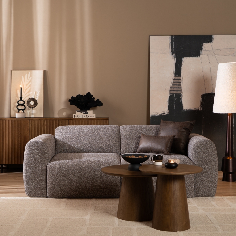 Bronx71 Sofa Maine 2,5 Sitzer Bouclé braun/grau Bild 1