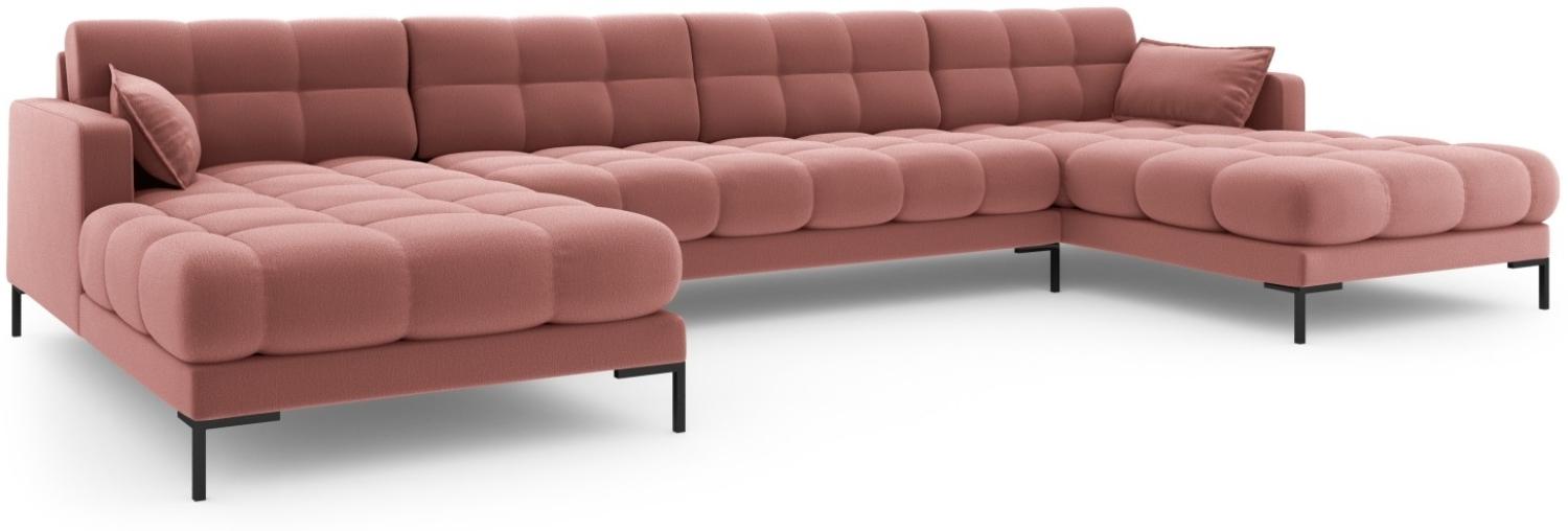 Micadoni 6-Sitzer Panorama Sofa Mamaia | Bezug Pink | Beinfarbe Black Metal Bild 1