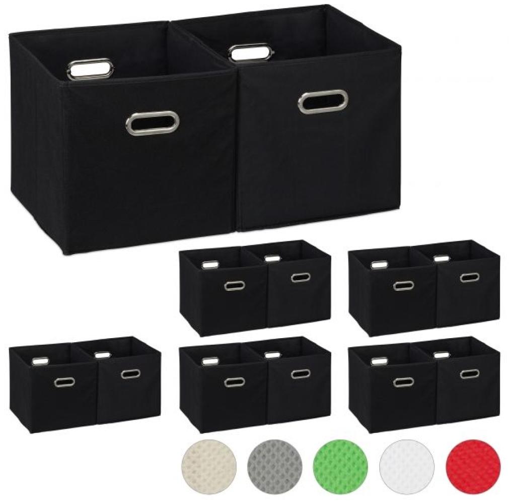 12 x Aufbewahrungsbox Stoff schwarz Bild 1