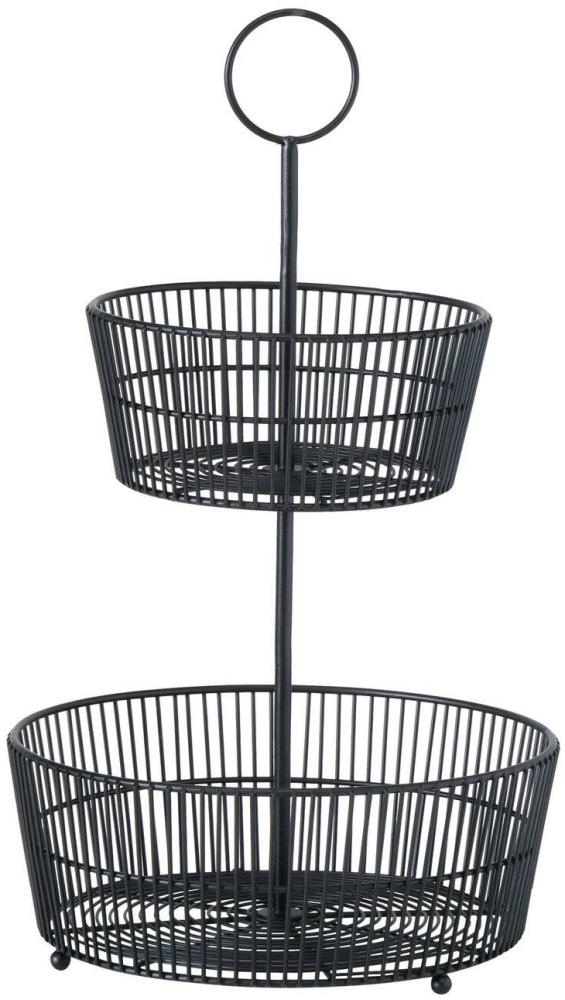 Dekorative schwarze Etagere GEA, zwei Ebenen, H. 44 cm Bild 1