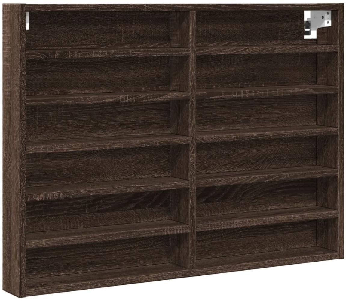 vidaXL Vitrinenschrank Braun Eichen-Optik 80x8,5x58 cm Holzwerkstoff 847960 Bild 1