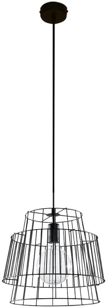 Pendelleuchte, Schwarz, Stahl, Käfig-Design, H 130 cm Bild 1