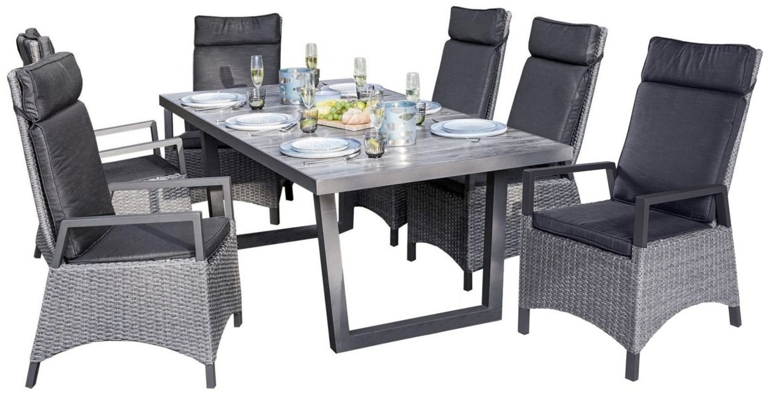 LC Garden Garten-Essgruppe Keramo Dining Set XII Sitzgruppe Gartenset grau-mix Bild 1