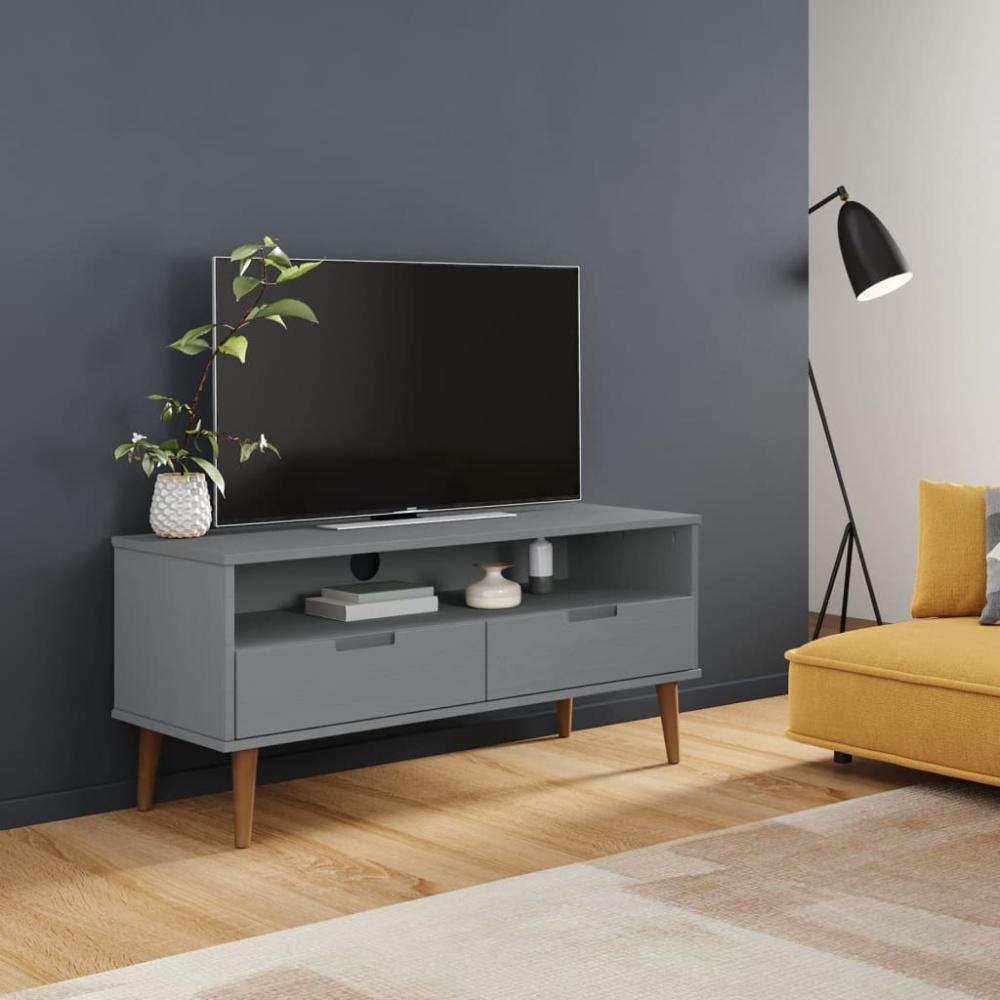 vidaXL TV-Schrank MOLDE Grau 106x40x49 cm Massivholz Kiefer 350533 Bild 1