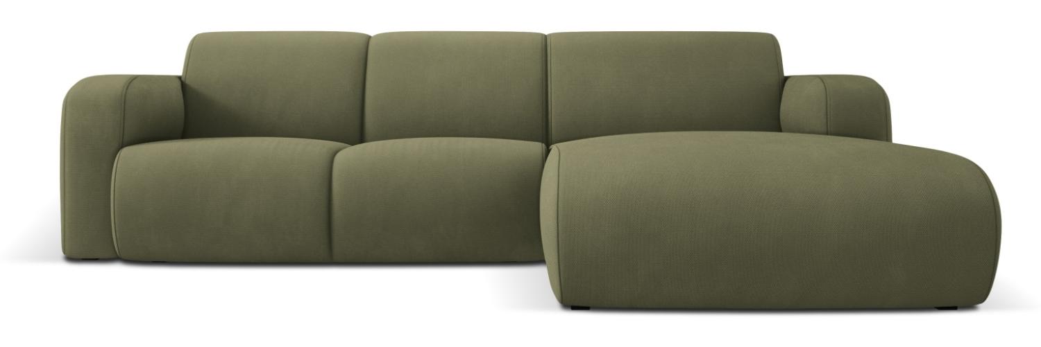 Micadoni Boucle Ecksofa Molino 4-Sitzer Rechts Strukturierter Stoff Hellgrün Bild 1