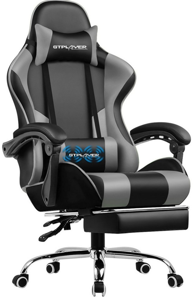 GTPLAYER Gaming-Stuhl Bürostuhl mit Massagefunktion, Fußstütze, Kopfstütze (Packung), Ergonomischer Gamer Stuhl Bild 1