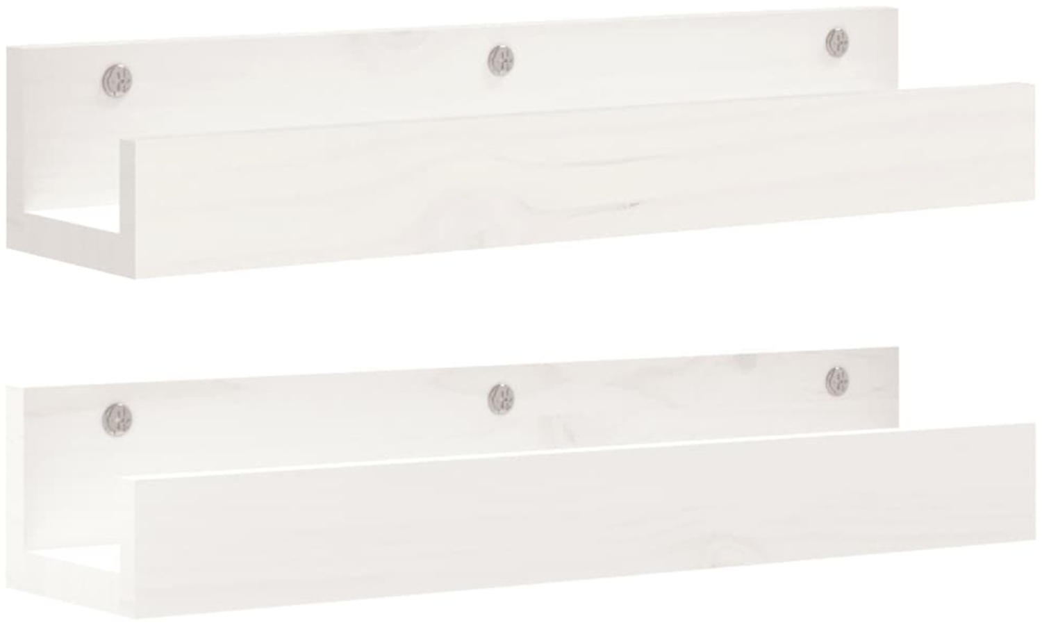 vidaXL Wandregale 2 Stk. Weiß 50x12x9 cm Massivholz Kiefer 823585 Bild 1