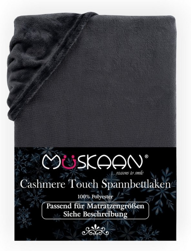 Müskaan Spannbettlaken Spannbetttuch Cashmere Touch Bettlaken Flausch Warm, Nicki, Gummizug: Rundumgummizug, Matratzen Bezug bis 22cm Matratzenhöhe Kuschelig Flauschig Bild 1