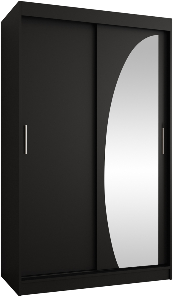 Kleiderschrank Waluri 120 cm (Farbe: Schwarz, mit zwei Schubladen) Bild 1