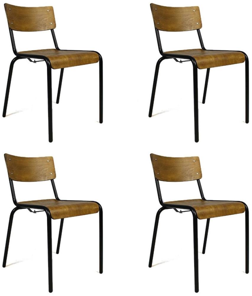 Esszimmerstuhl Back to School Holzoptik - 4er Set Bild 1