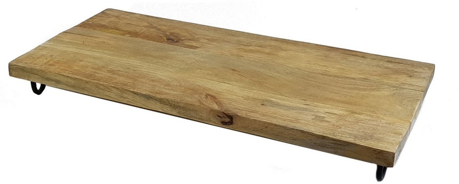 Spetebo Servierplatte Mango Servierplatte mit 4 Standfüßen - 50 cm, Holz, (Stück, 1-tlg, schönes Serviertablett), großes Holz Tablett für Käse oder Tapas Bild 1