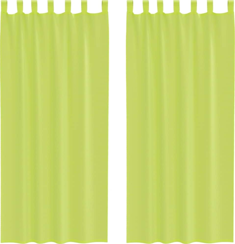 vidaXL Voile Vorhänge mit Lasche 2 Stk. Apfelgrün 4102254 Bild 1